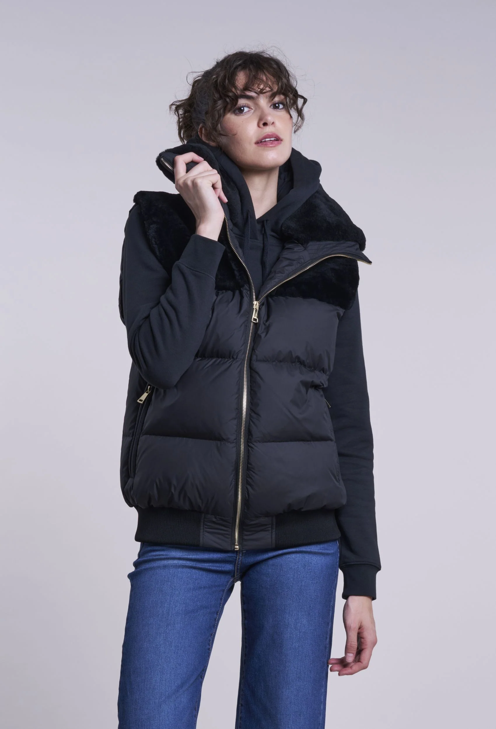 204 Down vest with shearling yoke and collar   Final Sale  $95 - Image 4